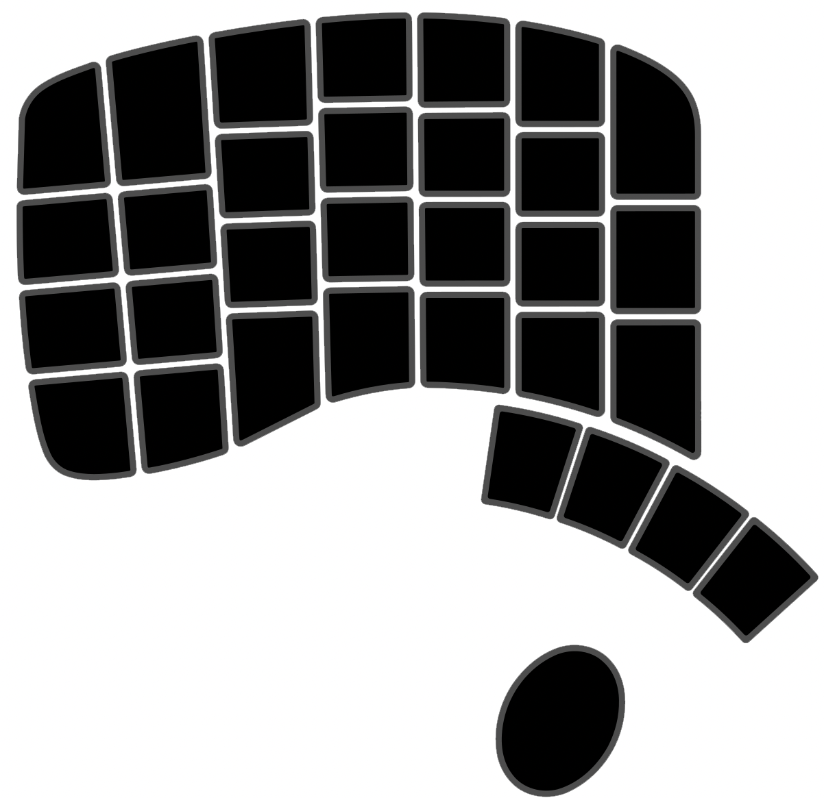 Blank black keycaps for the Model 100